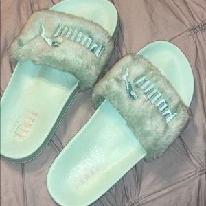 Fenty by Rihanna Teal Blue Slippers